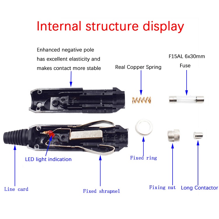 car cigarette lighter connector internal structure